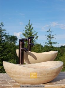 Travertine Elips Wash Basin