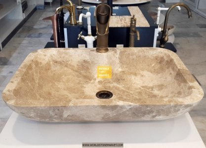 Light Emperador Square Wash Basin - Battery Outlet