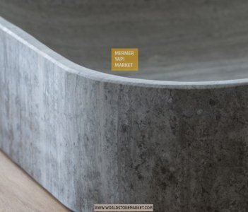 Silver Travertine Square Wash Basin